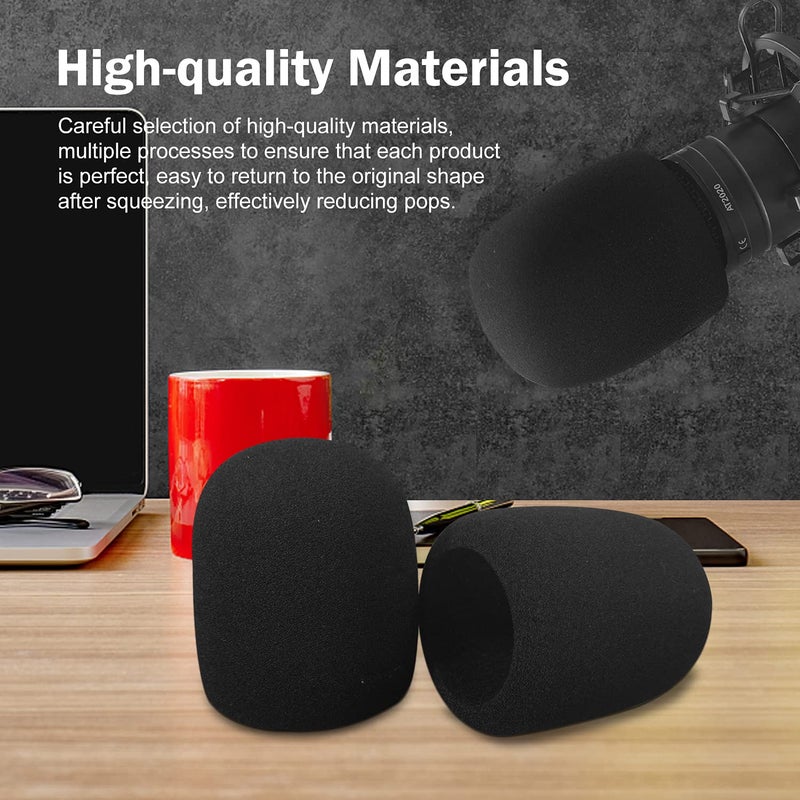 boseen Mic Cover Foam Microphone Windscreen 2PCS Pop Filter for AT2020, AT2020USB+, AT2020USBi, AT2035, AT2050 Recording Condenser Microphones - Image 2